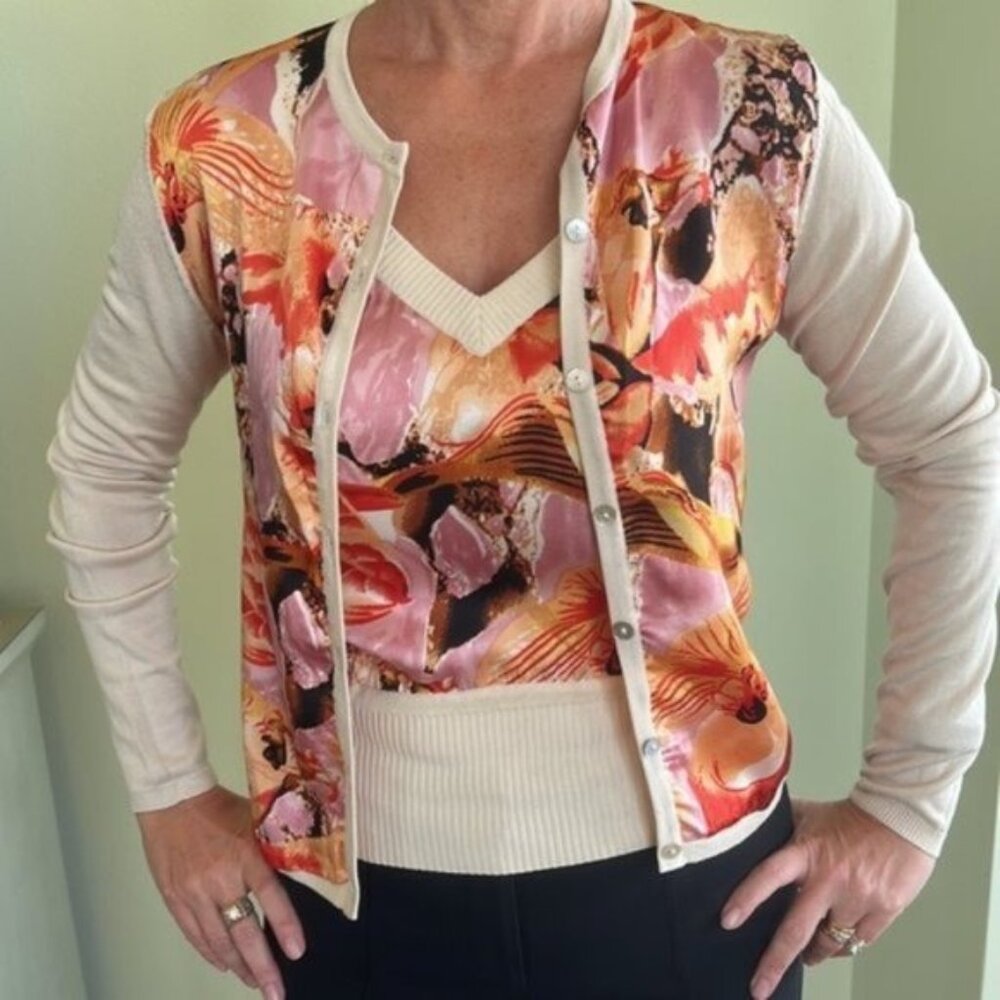 Coordinating Silk Tank and Cardigan